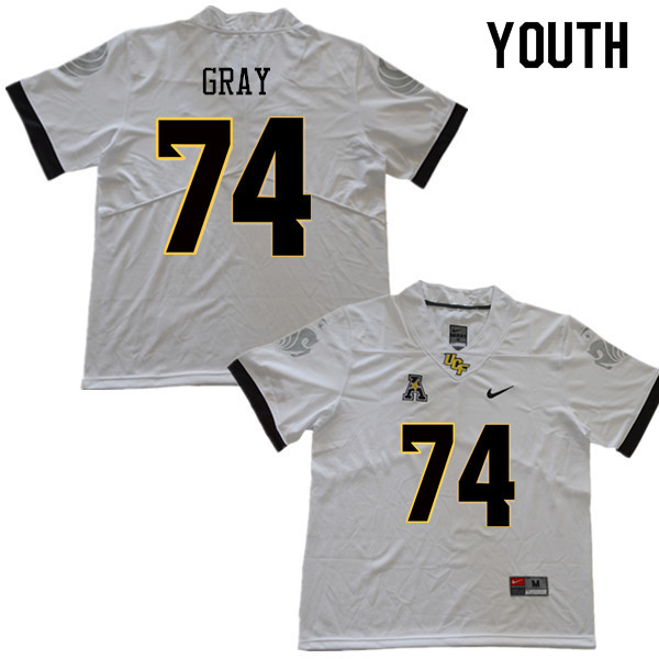 Youth #74 Tony Gray UCF Knights College Football Jerseys Sale-White